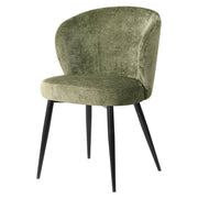Dimo Poltroncina Evelyn 58 x 48 cm Alt. 80,5 cm en Tela Verde con Patas de Metal – Silla de Diseño Elegante
