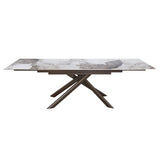 di mo commerciale di mo commerciale tavolo allungabile tromso 160 240 x 90 cm h 75 cm piano in ceramica marrone lucido con gambe bronzo ean 8010402524525