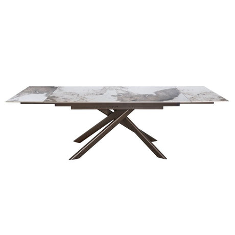 di mo commerciale di mo commerciale tavolo allungabile tromso 160 240 x 90 cm h 75 cm piano in ceramica marrone lucido con gambe bronzo ean 8010402524525