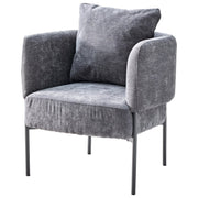 Sillón Poltroncina Dolly en Poliéster Gris con Patas de Metal – Silla de Diseño Moderno