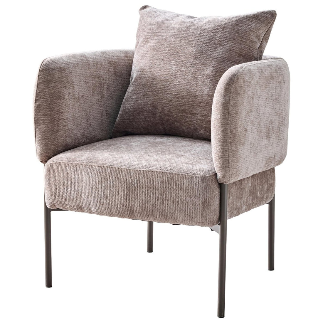 di mo di mo poltroncina dolly in poliestere tortora con gambe in metallo sedia design moderna ean 8010402524044