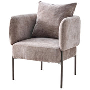 Poltroncina Dolly de Dimo en Poliéster Tortora con Patas de Metal – Silla de Diseño Moderno
