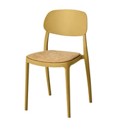 Silla DI.MO Yulia en Polipropileno con Asiento en Tela Color Ocre 51,5x42x81,5 cm