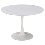 Dimo Parker Mesa Redonda D 110 cm Cerámica Blanco Brillante
