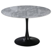 Dimo Parker Mesa Redonda Ø 110 cm Cerámica Gris Brillo