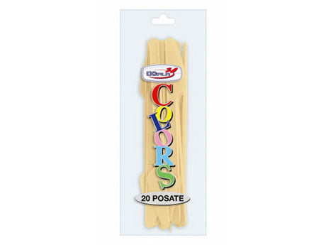 Coltelli monouso crema Dopla in plastica alimentare, conf. 20 pz: igienici, pronti all’uso per feste e catering. 
