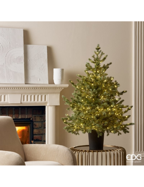 edg enzo de gasperi albero di natale pino argentato h 120 cm d 99 cm con 480 led