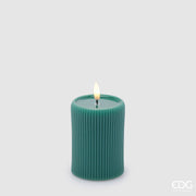 EDG Enzo De Gasperi Vela Led Lounge Moccolo H 10 Cm D 7,5 Cm Verde