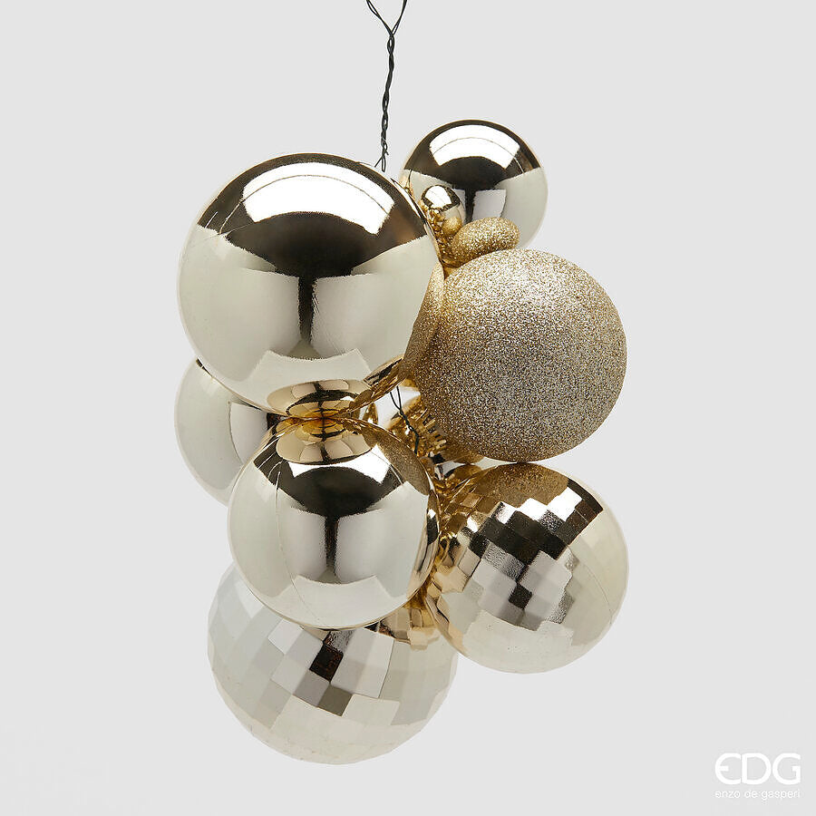 edg enzo de gasperi edg enzo de gasperi addobbo di natale grappolo mirrormix 10 pz champagne ean 8059824532787