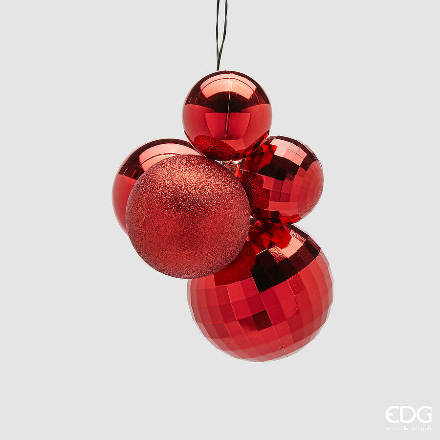 edg enzo de gasperi edg enzo de gasperi addobbo di natale grappolo mirrormix 5 pz red ean 8059824532664