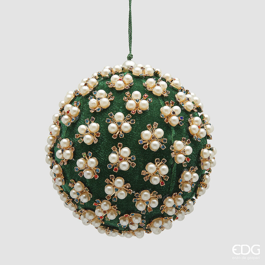edg enzo de gasperi edg enzo de gasperi addobbo palla di natale elizabeth d 12 cm green ean 8059824536389