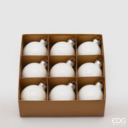 EDG Enzo De Gasperi Addobbo Palla di Natale Vetro D 6 Cm Cf 9 Pz  Bianco