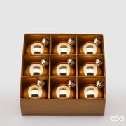 EDG Enzo De Gasperi Adorno Bola de Navidad Cristal D 6 Cm Paq 9 Uds Oro