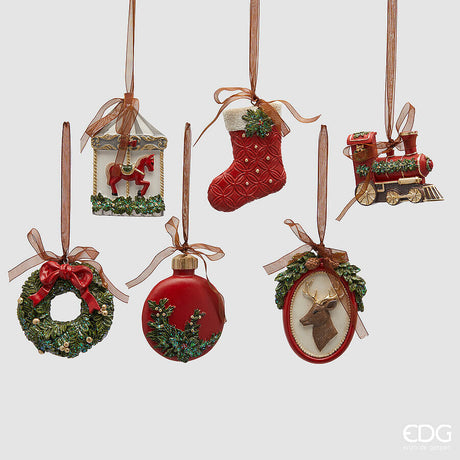 edg enzo de gasperi edg enzo de gasperi addobbo soggetti di natale ass h 9 cm xmas green red 1 pz ean 8059824544803