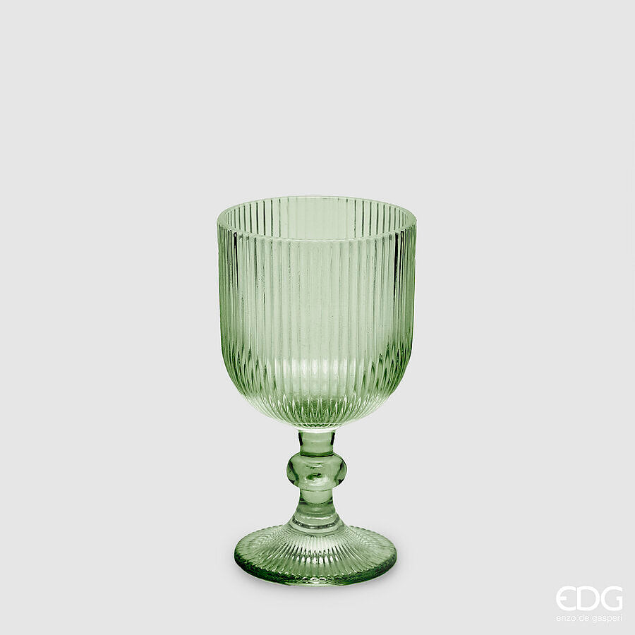 edg enzo de gasperi edg enzo de gasperi bicchiere righe calice h 14 cm d 8 cm colore green 6 pz ean 8059824505033