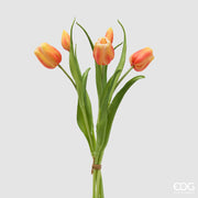 EDG Enzo De Gasperi Ramo de Tulipán Cerrado X4 H 40 Cm con Capullo Naranja