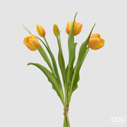 EDG Enzo De Gasperi Ramo de Tulipanes Cerrados X4 H 40 Cm con Capullo Amarillo Naranja