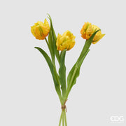 EDG Enzo De Gasperi Ramo Tulipán Papagayo X3 H 40 Cm con Capullo Amarillo