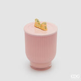 edg enzo de gasperi edg enzo de gasperi candela di natale fiocco con vaso h 15 cm d 10 cm rose water rosa oro ean 8059824544124