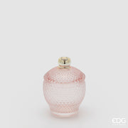 Contenedor Decorativo EDG Enzo De Gasperi Micro Cuadrículas Bombé H 11,5 Cm D 8,5 Cm Rosa
