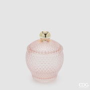 EDG Enzo De Gasperi Contenedor Decorativo Micro Cuadriculado Bombado H 14,5 cm D 10,5 cm Rosa