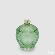 Contenedor Decorativo EDG Enzo De Gasperi Micro Cuadrículas Bombado H 14,5 Cm D 10,5 Cm Verde