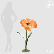 EDG Enzo De Gasperi Decoro Anemone Jumbo Led con Base H 110 Cm D 65 Cm Naranja