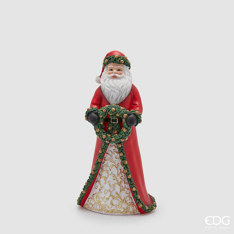 edg enzo de gasperi edg enzo de gasperi decoro babbo natale con corona h 39 cm l 20 cm l 16 cm green red ean 8059824541161