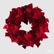EDG Enzo De Gasperi Decoro Corona D 60 Cm Fiocchi Ghirlanda Natalizia Velluto Rosso
