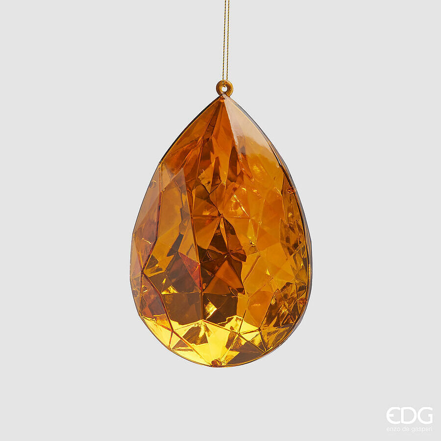 edg enzo de gasperi edg enzo de gasperi decoro diamante goccia di natale da appendere d 15 cm l 10 cm l 6 cm pp gold ean 8059824534347