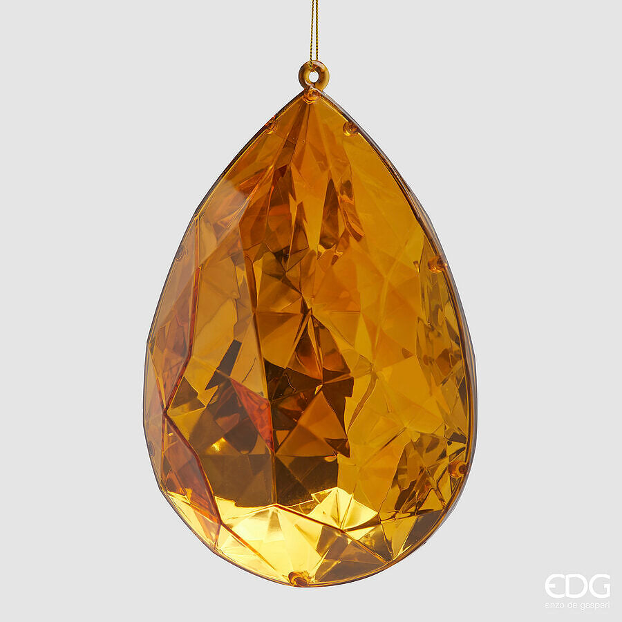 edg enzo de gasperi edg enzo de gasperi decoro diamante goccia di natale da appendere d 23 cm l 16 cm l 10 cm pp gold ean 8059824533968