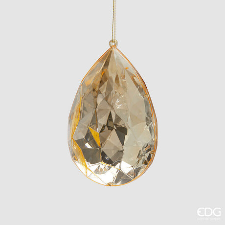 edg enzo de gasperi edg enzo de gasperi decoro diamante goccia di natale da appendere h 15 cm l 10 cm l 6 cm pp champagne ean 8059824534408
