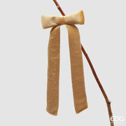 ADG Enzo De Gasperi Decoración Lazo de Navidad con Clip H 30 Cm L 13 Cm Terciopelo Oro