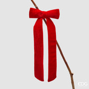 EDG Enzo De Gasperi Adorno Lazo de Navidad con Clip H 30 Cm L 13 Cm Terciopelo Rojo