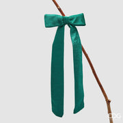 EDG Enzo De Gasperi Decoración Lazo de Navidad con Clip H 30 Cm L 13 Cm Terciopelo Verde