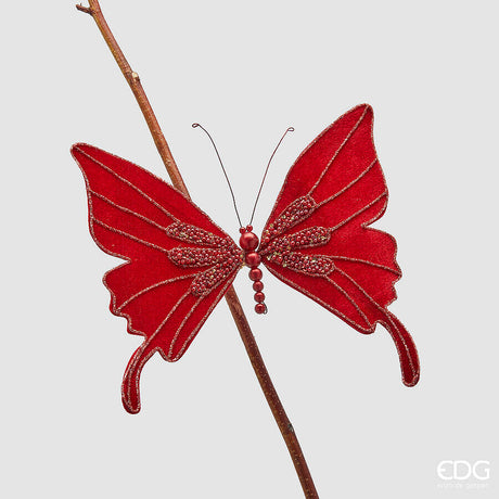 edg enzo de gasperi edg enzo de gasperi decoro natale farfalla con clip d 23 cm burgundy ean 8059824511119