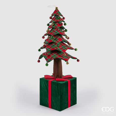 edg enzo de gasperi edg enzo de gasperi decoro pino di natale su pacco da appendere h 150 cm telescopico green red ean 8059824520937