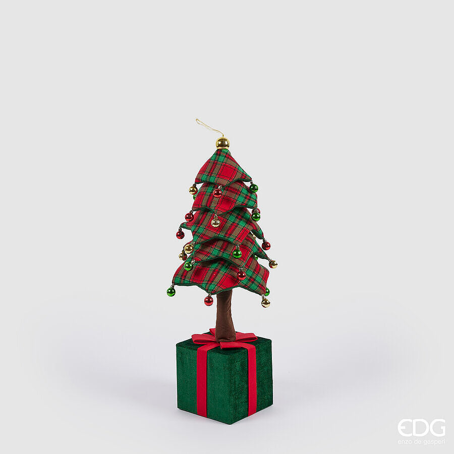 edg enzo de gasperi edg enzo de gasperi decoro pino di natale su pacco da appendere h 90 cm telescopico green red ean 8059824521071