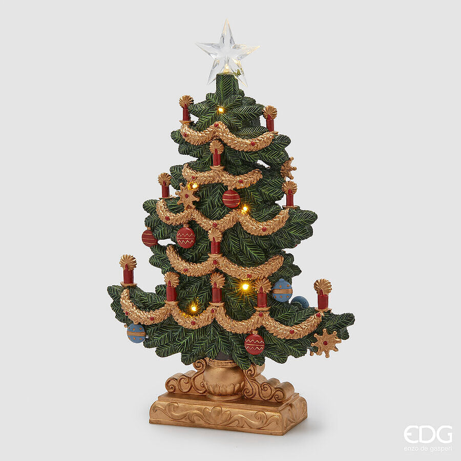 edg enzo de gasperi edg enzo de gasperi decoro pino natale con decori led h 49 cm l 32 cm l 10 cm green red ean 8059824562203