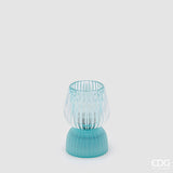 edg enzo de gasperi edg enzo de gasperi lampada da tavolo biforma a righe led h 13 cm d 9 cm ip20 celeste ean 8059824630414