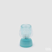 Lámpara de Mesa EDG Enzo De Gasperi Biforma a Rayas LED H 13 Cm D 9 Cm IP20 Azul Celeste
