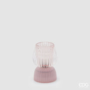 EDG Enzo De Gasperi Lámpara de Mesa Biforme a Rayas LED H 13 Cm D 9 Cm IP20 Rosa