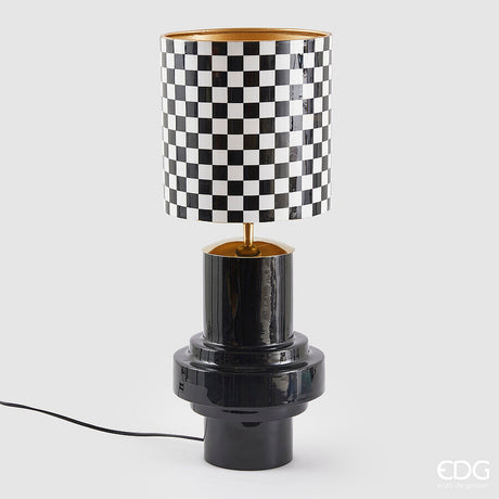 edg enzo de gasperi edg enzo de gasperi lampada da tavolo scacchi h 58 cm d 23 cm ip20 white black ean 8059824542748