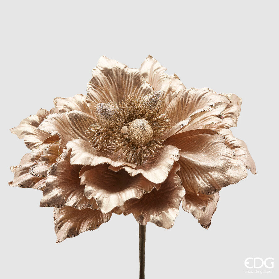 edg enzo de gasperi edg enzo de gasperi magnolia metallizzata glitterata natalizia d 28 cm oro ean 8059824286161
