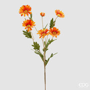 EDG Enzo De Gasperi Rama de Margarita x5 con Capullo H 77 Cm Planta Artificial Naranja
