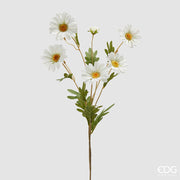 Rama EDG Enzo De Gasperi Margarita x5 con Capullo H 77 Cm Planta Artificial Blanco