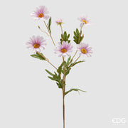 EDG Enzo De Gasperi Margarita Rama x5 con Capullo H 77 Cm Planta Artificial Blanco Rosa