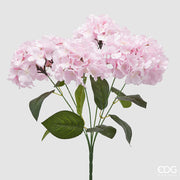 EDG Enzo De Gasperi Hortensia Bouquet x6 con Hojas H 50 Cm Planta Artificial Color Rosa