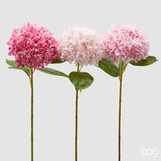 EDG Enzo De Gasperi Hortensia Rama con Hojas Ass. H 65 Cm Planta Artificial Color Rosa 1 Uds