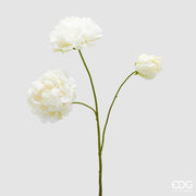 EDG Enzo De Gasperi Peonía Rama x3 con H 67 Cm Planta Artificial Color Marfil